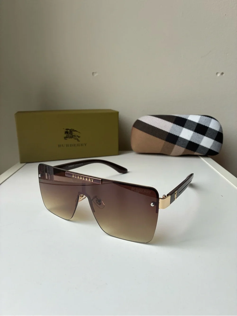 Burberry Fading Brown with Gold Accents Sunglasses